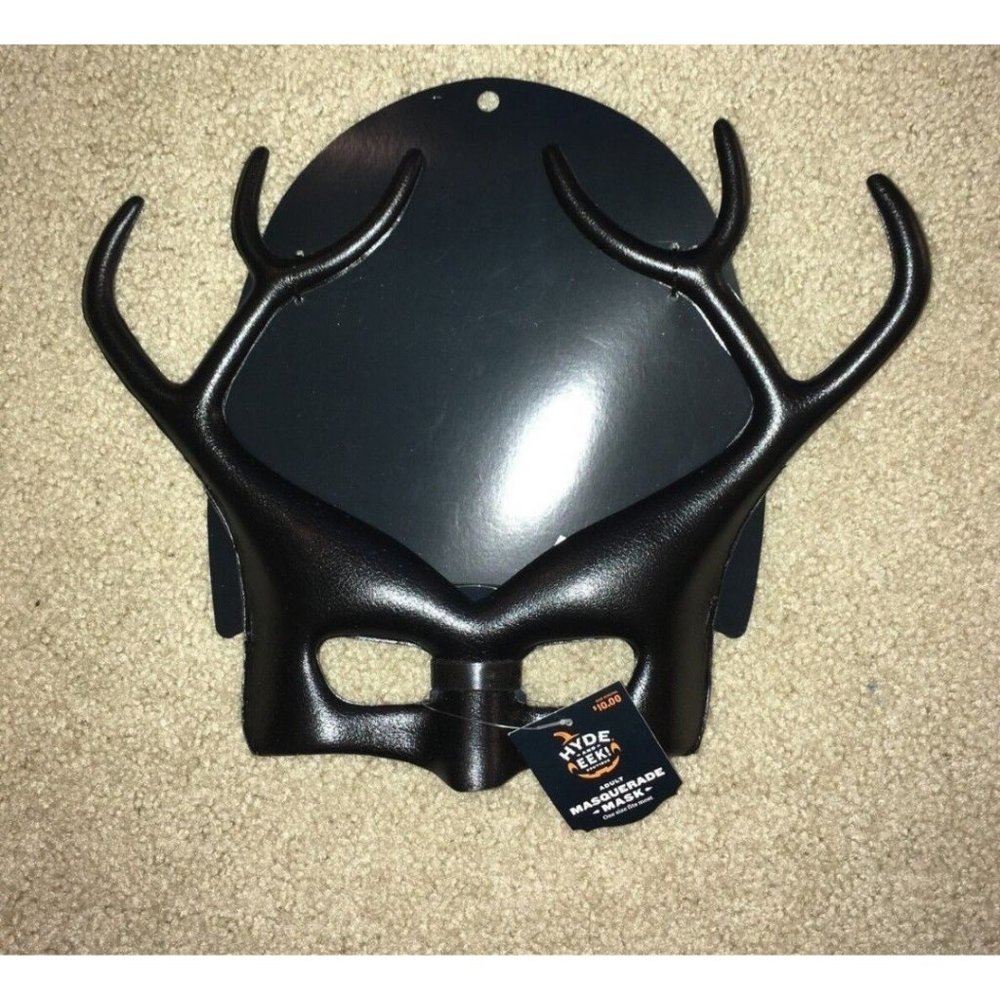 Masquerade Mask OSFM Hyde and Eek! Boutique Antlers Forest Guardian Black